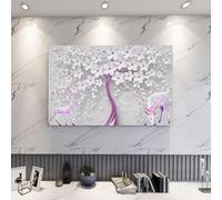 19-80in TV Dust Cover Flower Printing TV Cover Dust Proof TV Screen Protector For LCD LED Wall Mounted Indoor Home Decoration(Size:42/43IN(W100xH65CM),Color:B)