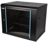 19" 9U Metal Rack Cabinet with Glass Door 450mm Deep Wall or Floor Mount
