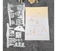 19.9x8.2cm Town House Cutting Dies Cut Stencils for Card Making Scrapbook Album Decoration,Embossing Stencil Template