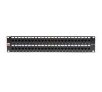 LINDY 19 Inch CAT5e 2U 48 Port RJ-45 Patch Panel Unshielded Black