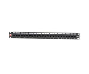 19" CAT6 1U 24 Port RJ-45 Patch Panel, Unshielded, Black