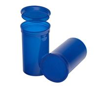 19 Drams 225 pcs/Box Pop Top Containers vials, Herbs & Medicine Container, Squeeze containers Color Transparent Blue