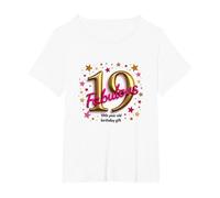 19 & Fabulous Birthday Gift - Celebrate in Style T-Shirt, Women's Plus, White, 4X