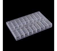 19-Grid Transparent Plastic Storage Box Organizer for Electronic Components, Watch Repair Tools & Small Parts - PP Material, Lockable, Clear Lid, 120 x 80 x 12 mm, 1-Pack