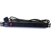19" IEC Horizontal 6 Way Rack Mount Power Distribution Unit PDU Data Lan Cabinet