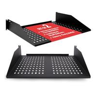 Pyle 19 inch 2u 2 Pack Server Shelf Racks, Network Rack, Pc Shelf, 2u Tray Server Rack Shelf, Vented Shelves for Good Air Circulation, Cantilever Mount Depth, Cabinet Shelf, Computer & Server Racks