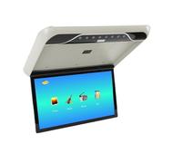 19 Inch Car Roof Monitor MP5 LCD Flip Down Screen Overhead Multimedia Video Ceiling Display Build In FM Transmitter Easy Setup For Trips(Grey)
