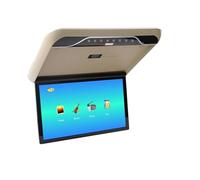 19 Inch Car Roof Monitor MP5 LCD Flip Down Screen Overhead Multimedia Video Ceiling Display Build In FM Transmitter Easy Setup For Trips(Beige)
