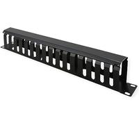 19 inch front plate 1 U with manoeuvring channel 40 x 80 mm, RAL 9005 black