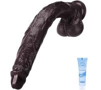 19 Inch Huge Thick Dildo, Realistic Big Dildo with Full Shaped Balls, Dual Density Silicone Dildos with Suction Cup and Soft Flexible Shaft, Monster Dildo G Spot Penis Adult Sex Toys for Women -1530g