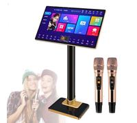 19-inch Touch Screen Karaoke Player, Equipped with 2 Reverb Microphones, Amplifier Function, 20 Languages, Mobile APP Control, Millions of Songs, Parties, TV,500G