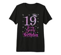 19 It's My Son's Birthday Pink Crown 19 Years Old Premium T-Shirt