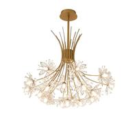 19 Lights Modern Crystal Chandelier Dandelion Crystal Chandelier Gold Firework Light Fixture for Bedroom Dining Room Entryway Hallway Restaurant