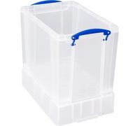 """Really Useful Plastic Storage Box 19 Litre with XL Lid Clear - Secure, Transparent, and Stackable Storage Solution for 12"""" Files (?39.5 x 33 x 25.5 cm)"""