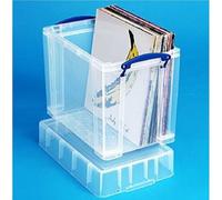 19 litre XL Really Useful Clear Plastic Storage Box- Stores 50 Vinyl LPs
