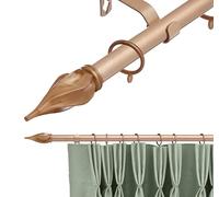 19 mm Extendable Metal Curtain Pole Rods - Bronze (Spiral Finials, 210-360 cm)