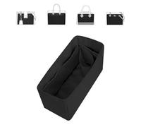 19 NeatThin Purse Organiser Insert, Nylon Surface and Silky Satin Lining, Fit for LV On The Go PM Alma BB and More(Mini Black)