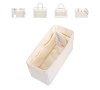 19 NeatThin Purse Organiser Insert, Nylon Surface and Silky Satin Lining, Fit for LV On The Go PM Alma BB and More(Mini Craie)