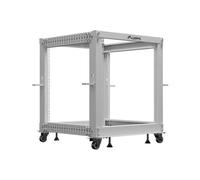 19" Open Rack 12U 600x600-1100 Adjustable Grey OR01-6112-S