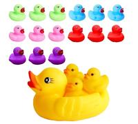 19 Pcs Bath Toys Set With 5 Vibrant Colors, Mini Rubber Ducks, Mini Rubber Ducks For Kids Bathtime, Party Decorations, Pool Fun, Collectible Duck Toys