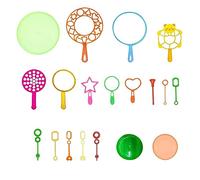 19 Pcs Bubble Wand Set, Big and Small Bubble Wands, Tray, Bubble Blowing Tool set, Suitable for Outdoor Use in Gardens, Parks, Beaches
