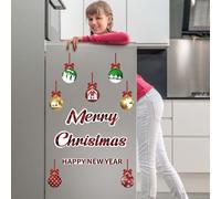 19 Pcs Christmas Garage Door Magnet Stickers Red Merry Christmas White Christma Refrigerator Magnets Decals for Holiday Xmas Magnetic Garage Door Decorations Happy New Year Party Decor - Gold Green