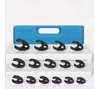 19 Pcs Crowfoot Wrench Set 8mm-32mm 1/2" & 3/8" Drive Replaceable Open End Flare Nut Wrenches for Tight Spaces Ideal for Mechanics and DIY Projects