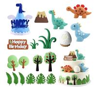 19 Pcs Dinosaur Birthday Decorations, Dinosaur Cake Topper Set