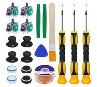 19 PCS Joystick Replacement Kit for Xbox Controllers - SourceTon Bumper Buttons, Thumbsticks, Silicone Caps, brush, Repair Screwdriver Kit & Solder Wick Braid Compatible with Xbox One Controllers