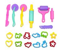 19 PCS Playdough Set Playdough Accessories Play Dough Tools Play Dough Tools Plastic DIY Playdough Modeling Tools and Cutters Clay Roller (Random Colors)