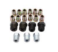 19 PCS/SET SHLPDFM Brass Brake Line Fittings Fits for Inverted Flares on 3/16 Tube 12 x 3/8"-24, 3 x 7/16"-24, 2 x 1/2"-20, 2 x 9/16"-18