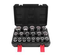 19-Piece 1/2 in Drive Metric Spline Socket Set, 8-32mm CR V