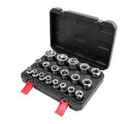 19-Piece 1/2 in Drive Metric Spline Socket Set, 8-32mm CR V | High-Torque Spline Sockets Grip Nuts and Bolts Securely, with Deep-Reach Access and Storage Case for Automotive Repair