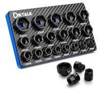 19-Piece 3/8" Drive Metric Stubby Impact Socket Set, Low Profile Design Impact Sockets for Tight Spaces, Cover 6mm-24mm, Cr-Mo Steel