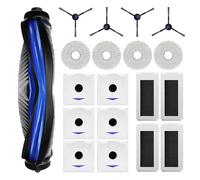19-Piece Accessory Set for Ecovacs Deebot N30 Pro OMNI/N30 OMNI Robot Vacuum Cleaner, 1 Main Brush, 4 Filters, 4 Wipes, 4 Side Brushes, 6 Dust Bags, Replacement Parts Robot Vacuum Cleaner Accessories