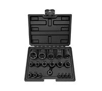 19 Piece EP Socket Set Female External Torx Star Socket Set 1/4 inch 3/8 inch 1/2 inch Drive, EP4 to EP32 CR V Steel Sockets, Professional Automotive Specialty Tools with Portable