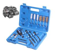 19 Piece Injector Cleaning Brush Set - Professional Engine Maintenance Kit | Carbon Removal Tool with Steel, Copper and Nylon Brushes for Home Automotive Technicians