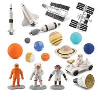 19 Piece Solar System Planet Kit, 3D Desktop Decor, Creative Astronaut Ornaments, Heavenly Space Theme Gift | Educational Template for Boys and Girls, Learning