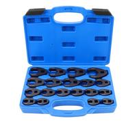 19 Pieces 3/8” 1/2”Crowfoot Wrench Set, 8-32 mm Metric Carbon Steel Flare Nut Wrenches Spanners, Open End Drive Ratchet Extension Crow Foot Tools for Fasteners