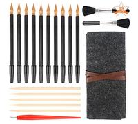 19 Pieces Scratch Painting Art Tools, Black Scratch Drawing Pen with Wooden Stylus Sticks, Small Scraper, Brush, Tool Bag, Scratch Drawing Tool for Kids Adult Painting Paper