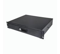 19” Rack Mount Locking Drawer - 2U Height, 200mm Depth - Secure Metal Storage for Server Rack, Network Cabinet & Flight Case