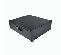 19” Rack Mount Locking Drawer - 3U Height, 370mm Depth - Secure Metal Storage for Server Rack, Network Cabinet & Flight Case