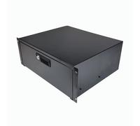 19” Rack Mount Locking Drawer - 4U Height, 370mm Depth - Secure Metal Storage for Server Rack, Network Cabinet & Flight Case