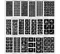 19 Sheets Temporary Tattoo Stencils YUTOU Reusable Tattoo Stickers Airbrush Tattoo Stencils Removable Body Art Stencil Templates Face Paint Stencils Glitter Tattoos Stencil, 600+ Patterns