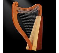 19 String Classical Pattern Harp - Mahogany Lever Harp for Music Lovers and Beginners