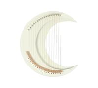 19-String Crescent Moon Lyre Harp - Lightweight Celtic Folk Instrument for Beginners & Music Therapy (C Major Scale)