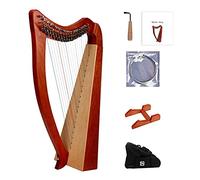 19-string harp, Chromatic key Irish Celtic harp with durable bag, tuning wrench, extra strings and support frame suitable for music lovers, beginners, children and adults (Size : Without Pickup)