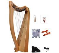 19-string harp, Chromatic key Irish Celtic harp with durable bag, tuning wrench, extra strings and support frame suitable for music lovers, beginners, children and adults (Size : Pickup Included)