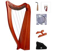 19-string Lyre Harp, Chromatic key Irish Celtic harp with Reliable bag, tuning wrench, extra strings and support frame, suitable for music lovers, beginners, children and adults (Color : Without Picku
