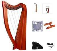 19-string Lyre Harp, Chromatic key Irish Celtic harp with Reliable bag, tuning wrench, extra strings and support frame, suitable for music lovers, beginners, children and adults (Color : Pickup Includ